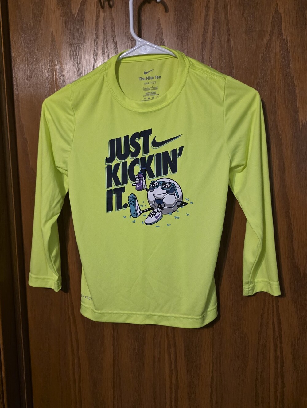 Nike Kids Neon Yellow 'Just Kickin' It' Long-Sleeve Rashguard